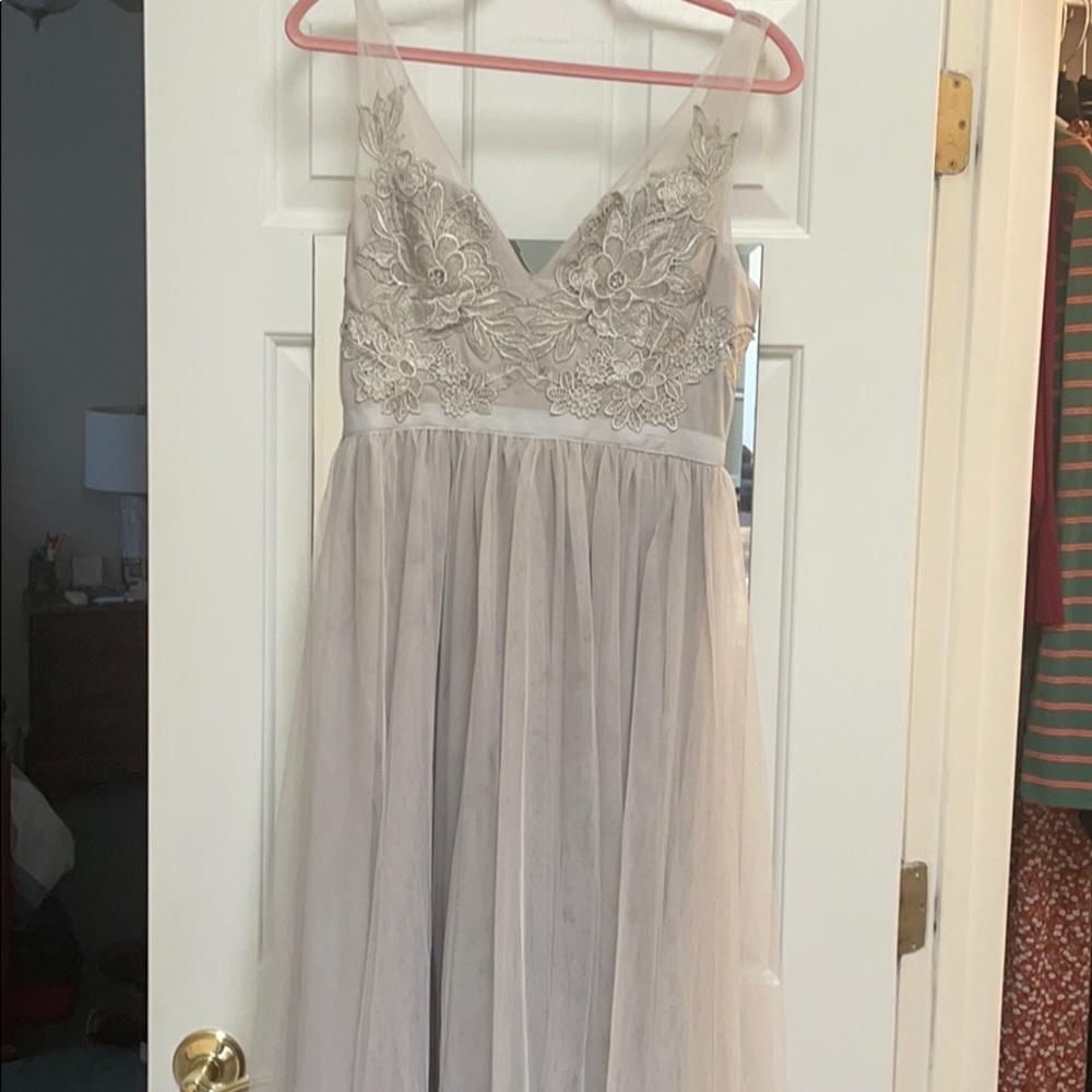 Gray prom dress